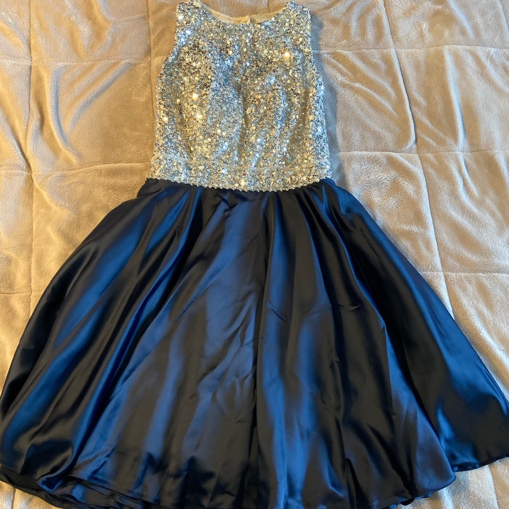 NWT Navy and Silver Homecoming Dress